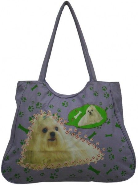 Bolsa Feminina de Praia Lilás Dog